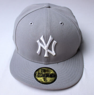 New York Yankees New Era 59Fifty Fitted Baseball Cap LC7 Gray Size 7 7/8