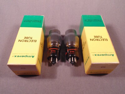 2 6Y6G AMPEREX USA Ham HiFi TV Antique Radio Amplifier Vacuum Tubes Lot NOS