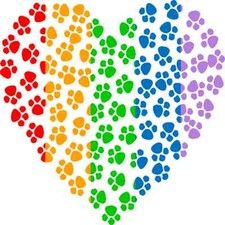 30 Custom Rainbow Paw Heart Personalized Address Labels