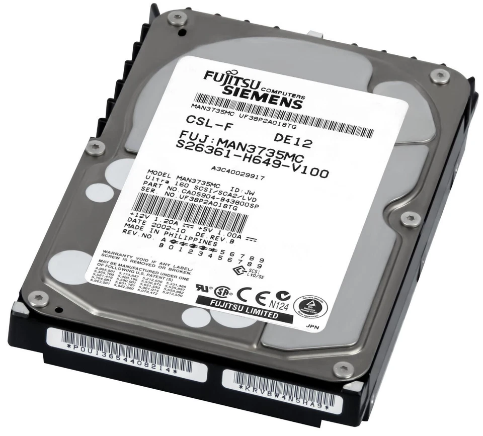 Hard Fujitsu A3C40029917 MAN3735MC 73GB 10000U/Min 8MB SCSI U160 3.5'' Zol - Image 2 of 3