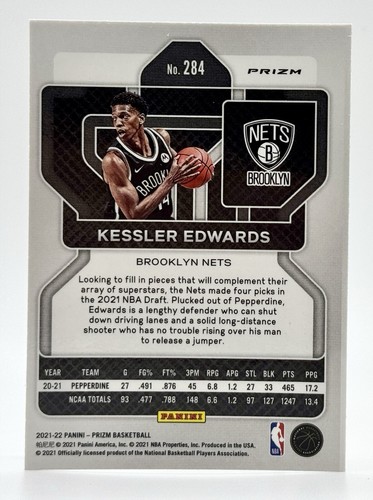 2021-22 Panini Prizm Green #284 Kessler Edwards RC Brooklyn Nets - Picture 2 of 2