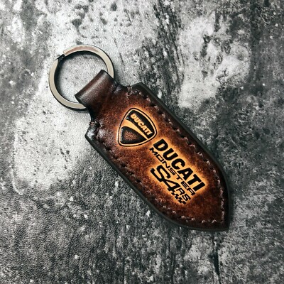 Handmade Ducati monster S4RS leather keychain. 1EA