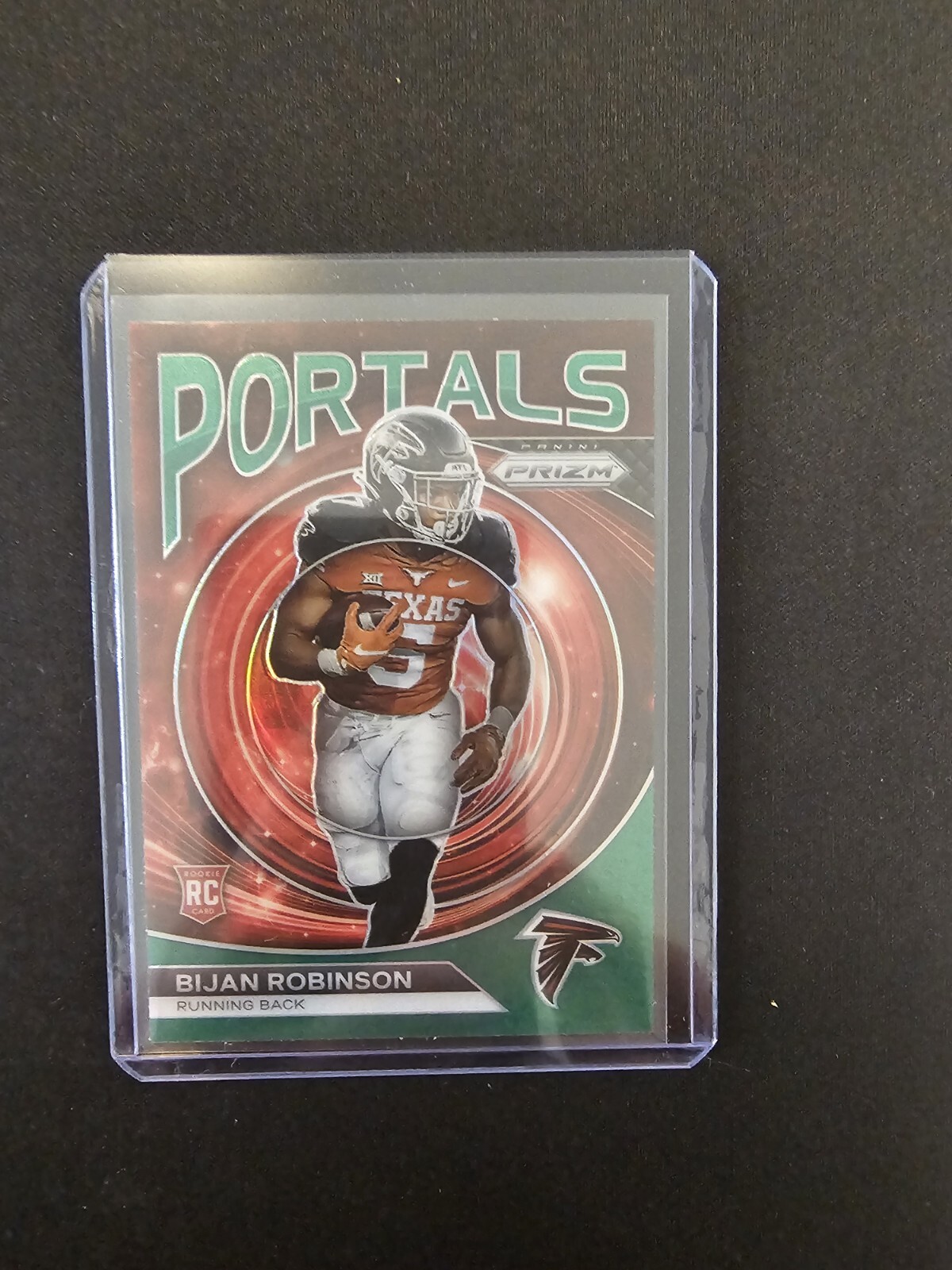 2023 Panini Prizm Bijan Robinson Green Wave Portals Rookie Card