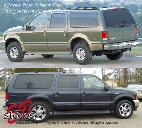 Vent Shade Outside Mount Window Visor Sunroof T2 5pc Ford Excursion 00 ...