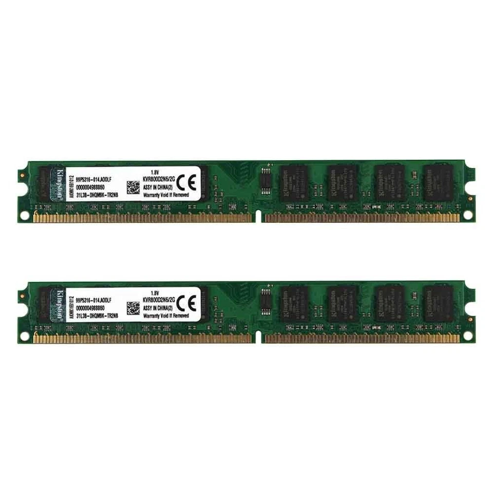Kingston 4GB 2x 2GB DDR2 800MHz PC2-6400U 240Pin DIMM Desktop Memoria SDRAM SP - Imagen 4 de 4
