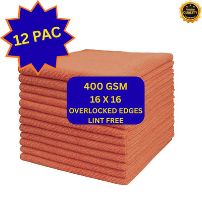 Autostena Ultra Microfiber Towels 400 GSM Auto Home, Detail 16in x 16in, 12-Pac
