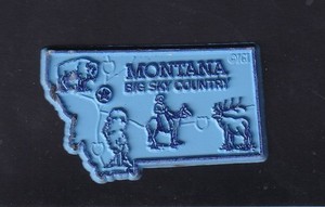 Montana Travel Fridge Magnet Big Sky Country Buffalo Elk