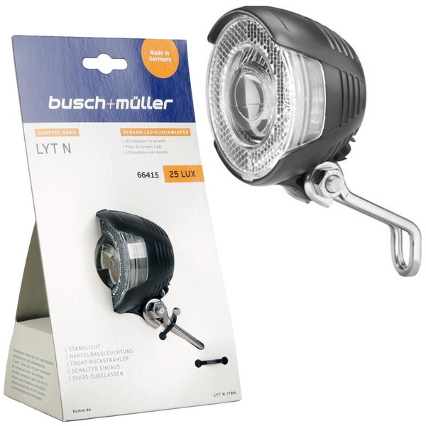 Busch + MüLler Led Scheinwerfer Dynamo Lumotec Lyt N Mit Schalter 25 Lux Licht-image