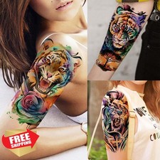 VANTATY 55 Sheets 3D Watercolor Temporary Tattoos Multicolor