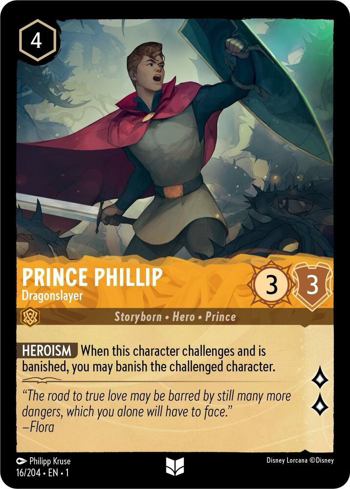 Prince Phillip - Dragonslayer 16/204 Disney Lorcana The First Chapter NM