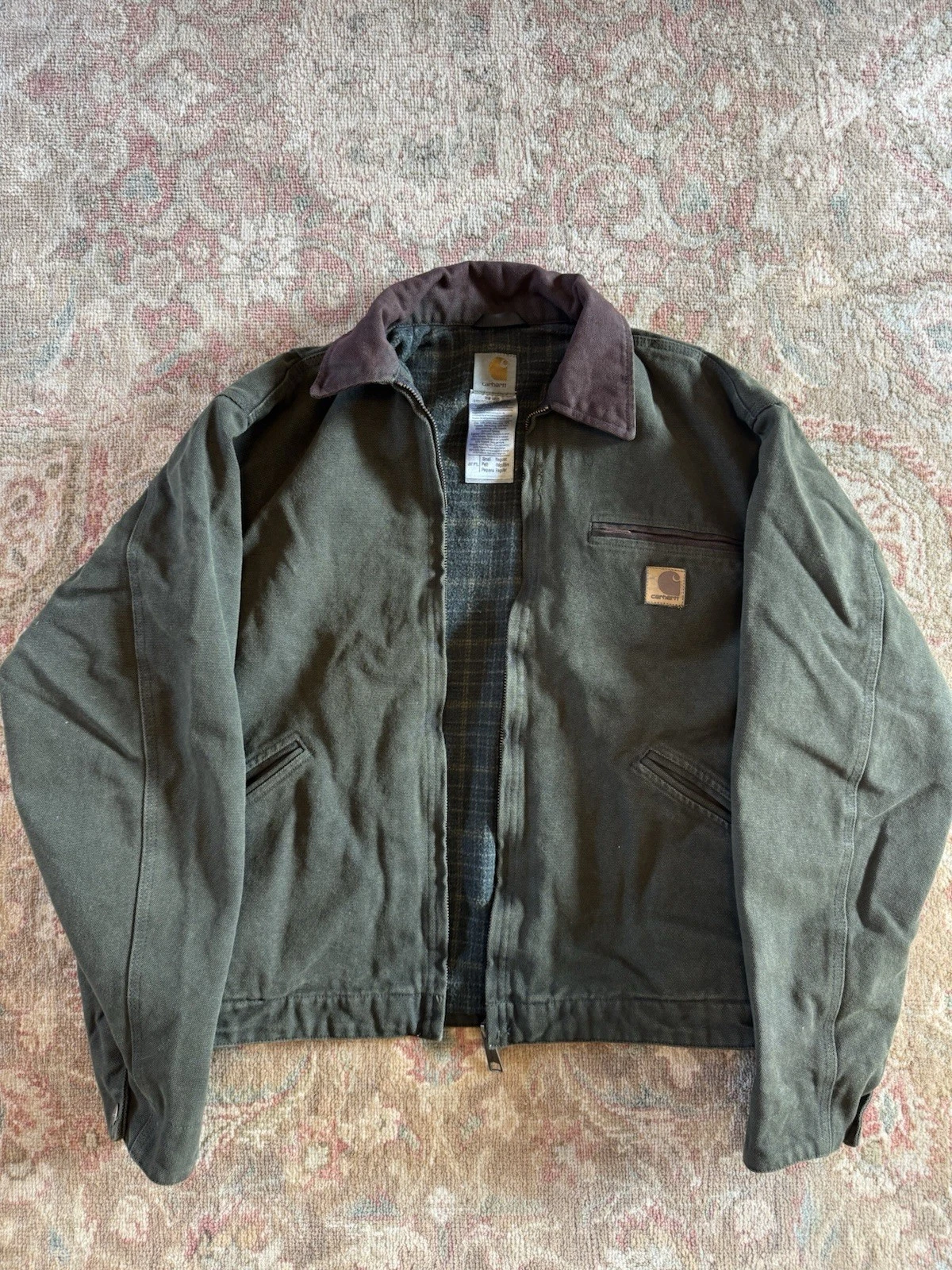 Carhartt J97 Detroit Jacket Moss Green Size Small Workwear Vintage Style
