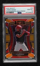 2024 Panini Select Phenomenon Gold Prizm 9/10 James Wood #20 PSA 10 GEM MT 4f5