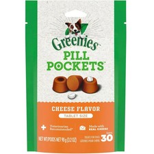 Greenies Pill Pockets Cheese Flavor Treats for Dogs, Tablet Size 3.2oz 