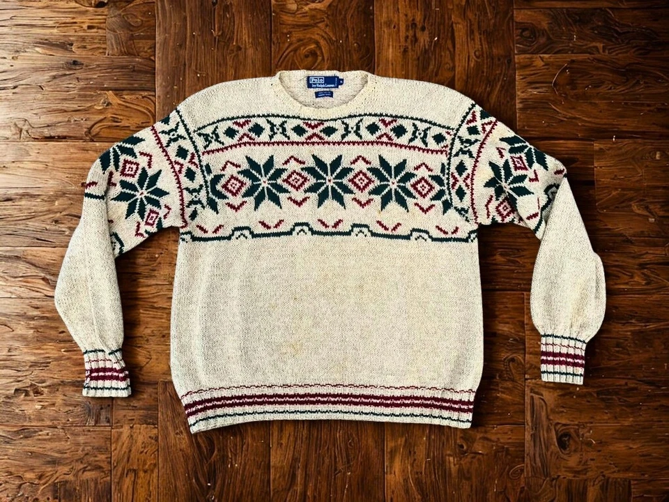 Polo Ralph Lauren XL Suéter Ilha Justa Malha Mão Anos 90 Fresco Prince Carlton Banks - Imagem 3 de 4