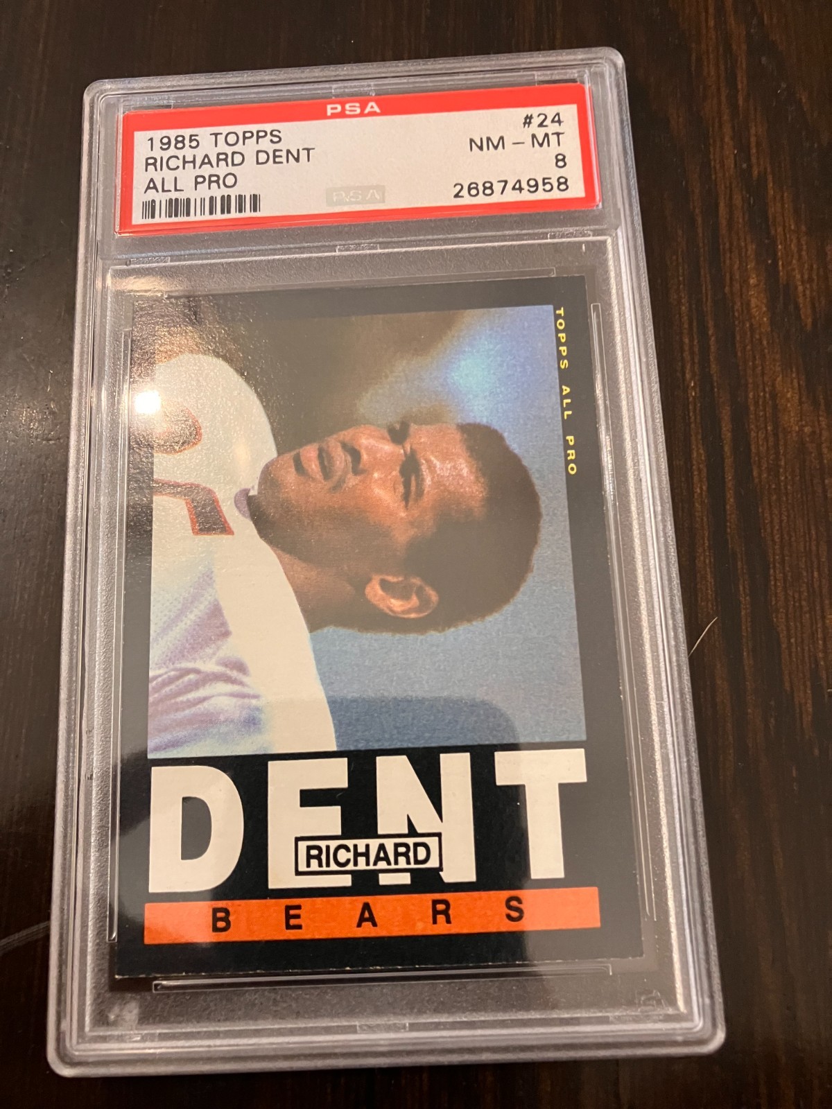 1985 Topps #24 Richard Dent - PSA 8 NM-MT - Chicago Bears HOF Rookie (RC)