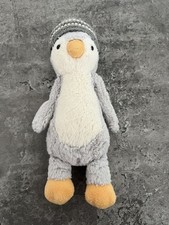 Jellycat Bashful Grey Bobble Hat Penguin Small Retired Light Grey Penguin 8”