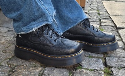 Dr. Martens Buzz 5 schwarz 41060001 Leder Damen Plateau Halbschuh
