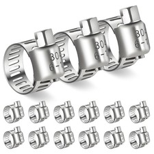 15PCS Stainless Steel Worm Gear Hose Clamps Adjustable 1/4 to 3/8 Inch Set Kit