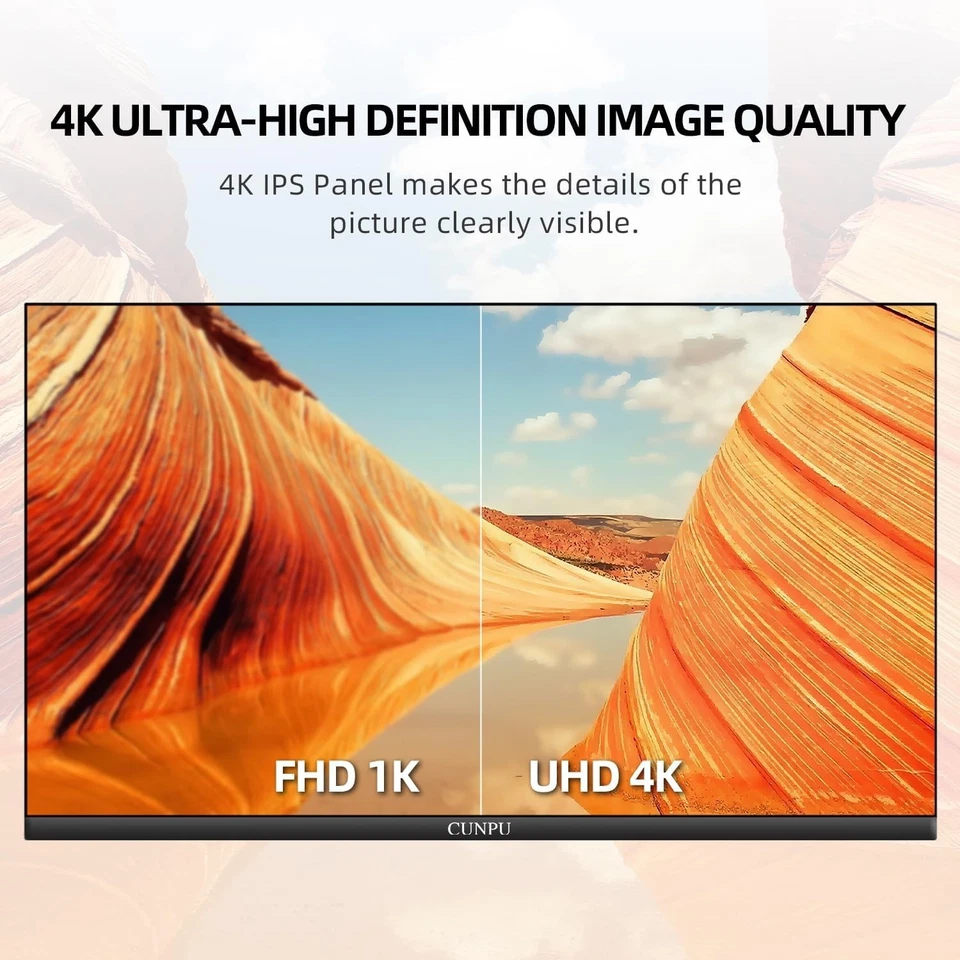 24 Inch 4K Computer Monitor, UHD 3840 x 2160 IPS Panel for Photo Video Editin... - Image 4 of 4