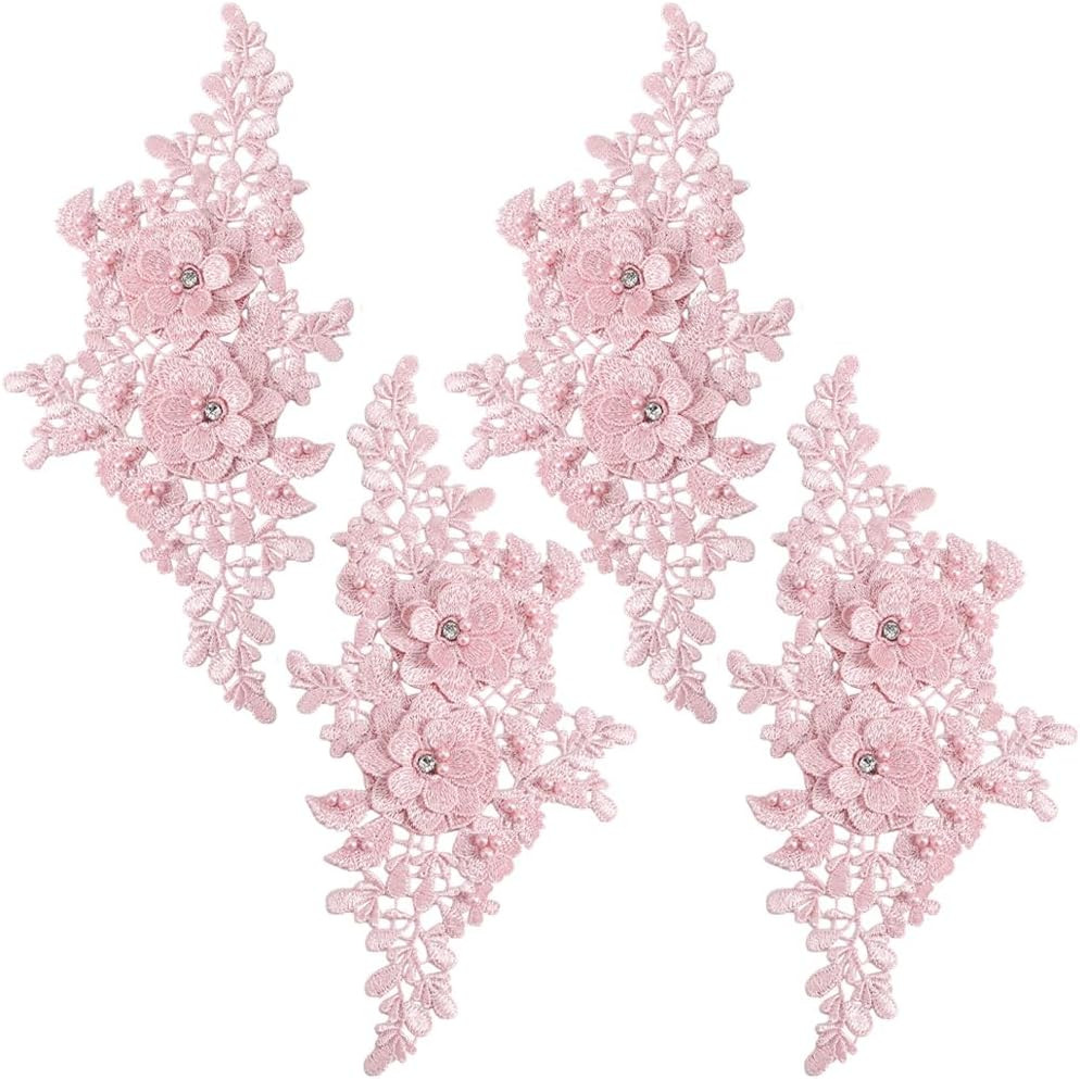Applique Beaded Flower Rhinestone Appliques 3d Polye