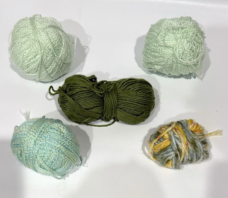 Lote mixto de 5 hilos de algodón en total verde menta o multicolor Foto 3 de 4