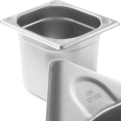 GN 1/6 Behälter, Stahl, Kitchen Line, Höhe: 150 mm - Hendi 806647