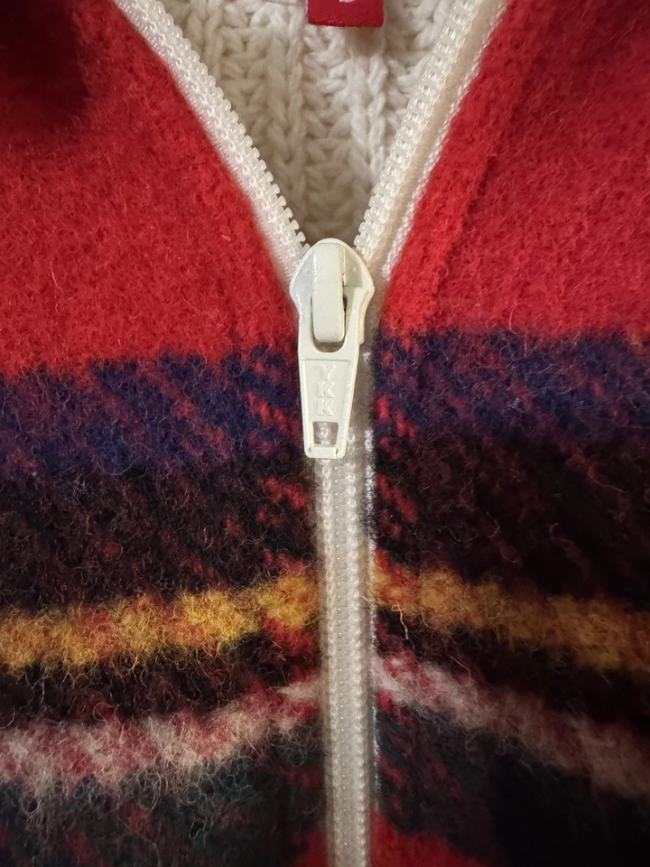 Supreme Plaid Blanket Front Wool Zip Cardigan Jacket L Excellent Vintage - Image 4 of 4