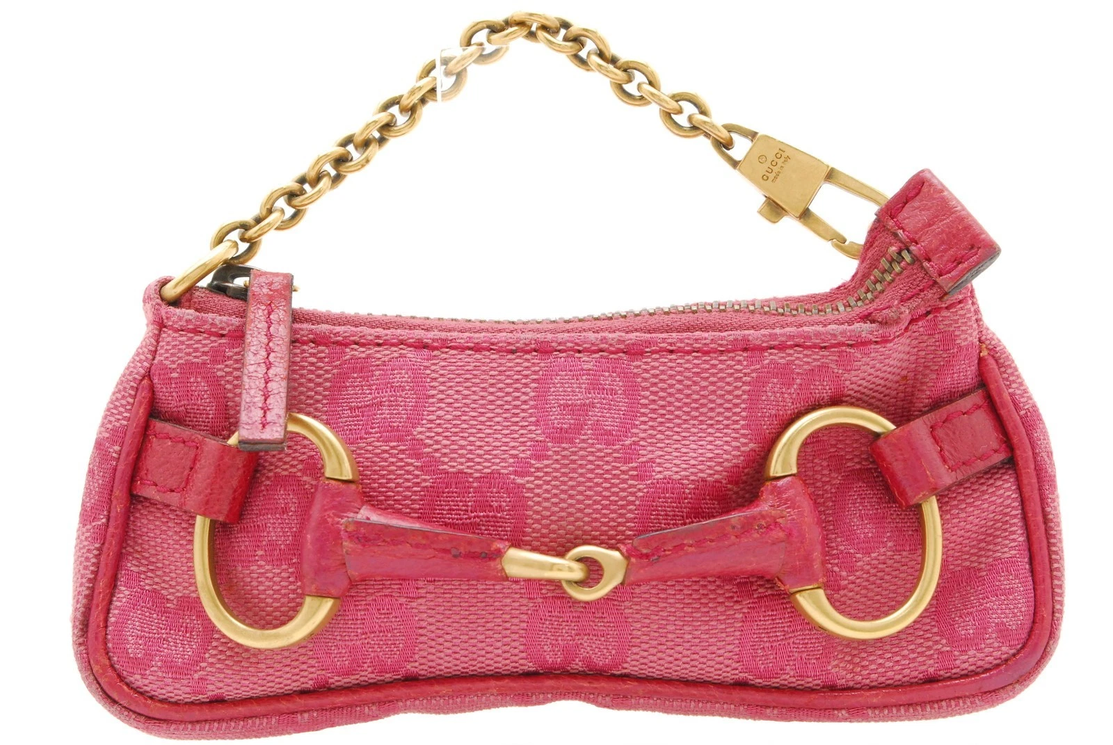 Givenchy — GUCCI Horsebit GG Canvas Pouch Mini Hand Bag Pink Canvas