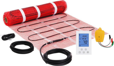 Electric Floor Heating Mat, 20 Sq. Ft with Digital Thermostat & Easy Install