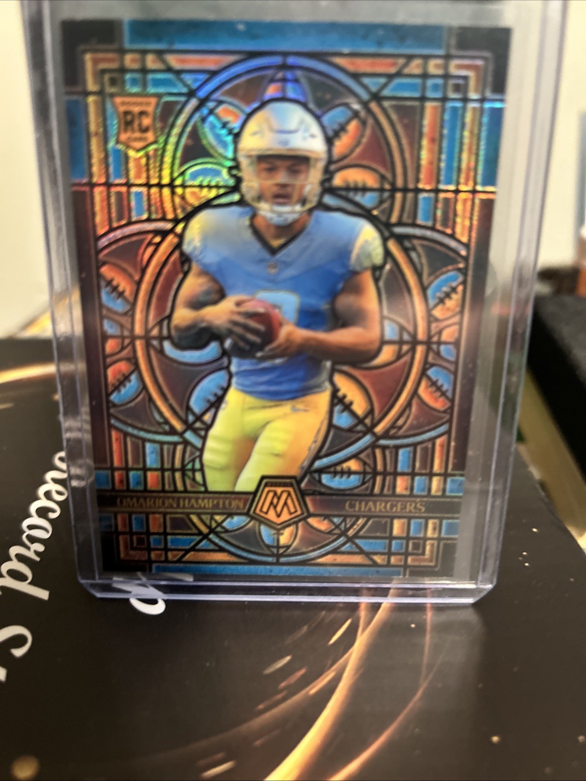 2025 Panini Mosaic Stained Glass SSP Case Hit #15 Omarion Hampton (RC) Chargers