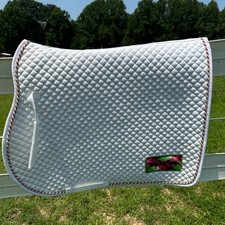 EQuest White Quilted Dressage Saddle Pad – German-Made, Padded – New