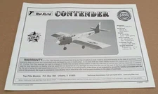 Top Flite Contender 60 Scale Manual Build Instructions Hobbico CTD6P03 - NEW