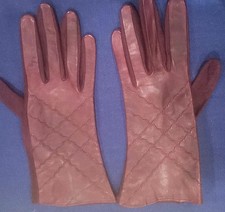 Vintage Women's Raalte Wine Burgandy Leather Gloves SZ 6.5