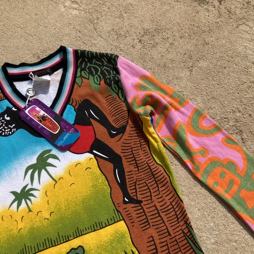 Custo Barcelona Top S vintage 90 y2k crocodile jungle graphic print keith haring - Picture 3 of 20