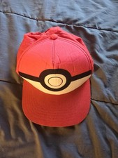 Pokemon Trainer Ash Ketchum Red Snapback Hat Cap Poke Ball YOUTH OSFM 2021
