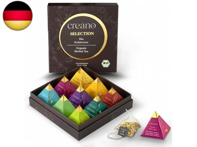 Creano Premium Bio Kräutertee Geschenkset  ORGANIC HERBAL TEA  - 9 Pyra