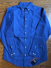 New Chaps Dress Shirt Boys Sz 16 Postal Blue L/S