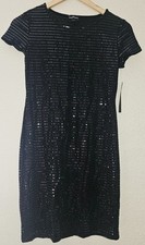 Bebe Sequin Bodycon Dress Sparkly Cocktail Party Dress Black Size S