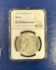 1921 Morgan Silver Dollar $1 NGC MS62