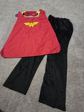 DC Comic Wonder Woman costume set featuring Pants a red satin-like cape Mask
