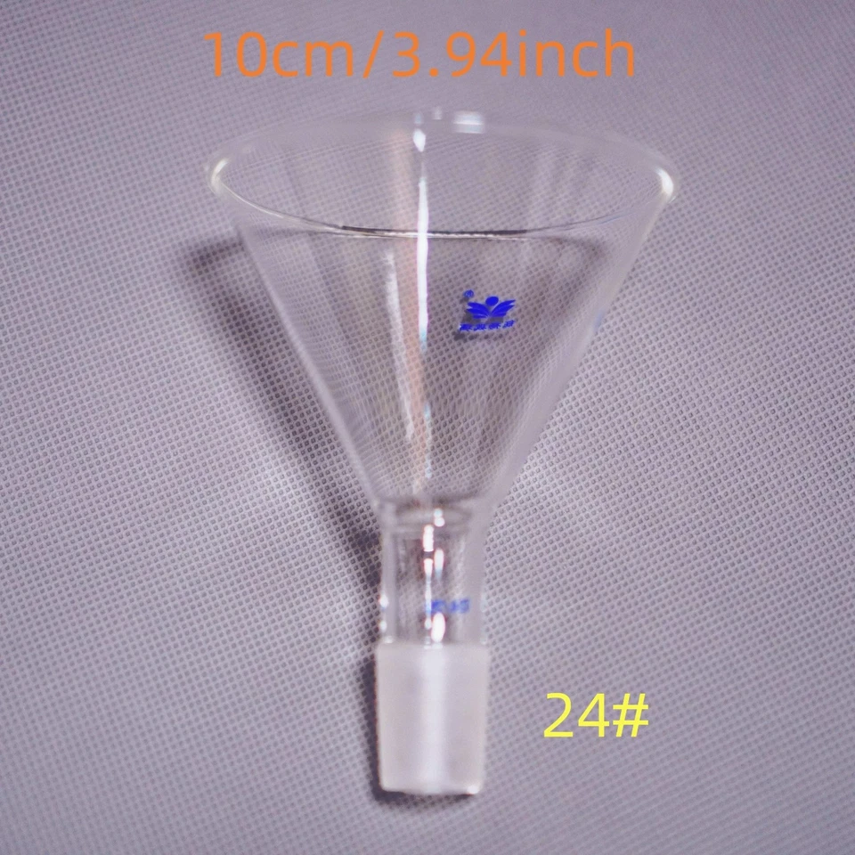 Funil adicional de funil de pó de vidro de laboratório 12 cm de diâmetro, 10 cm de diâmetro junta 24/29 - Imagem 2 de 4