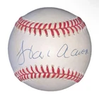 Hank Aaron Signed Baseball White NL Milwaukee Atlanta Braves HOF 1982