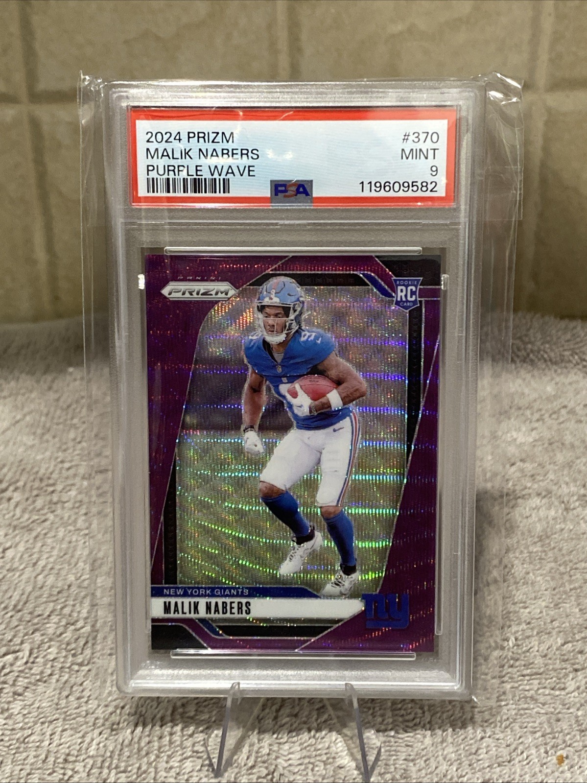2024 Panini Prizm - Rookies Malik Nabers #370 Purple Wave Prizm /99 (RC)