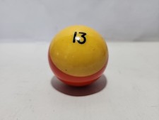 Vintage Replacement Billiard Pool Ball 2 1/4" Diameter 13 ORANGE Black Number