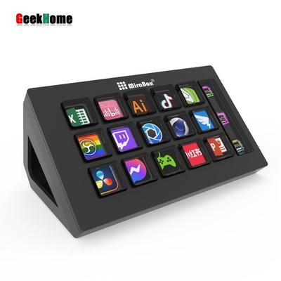MiraBox MBOX 293S Stream Deck Visual Keyboard w/ 15 LCD Keys & LCD Window gh23