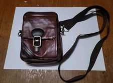 Vintage Coastar Camera Bag Faux Leather Small 2 Pocket Fits Phone Short Strap