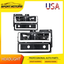 LED DRL Headlights + Bumper Lamps For 1994-2000 Chevy GMC C/K 1500 2500 3500