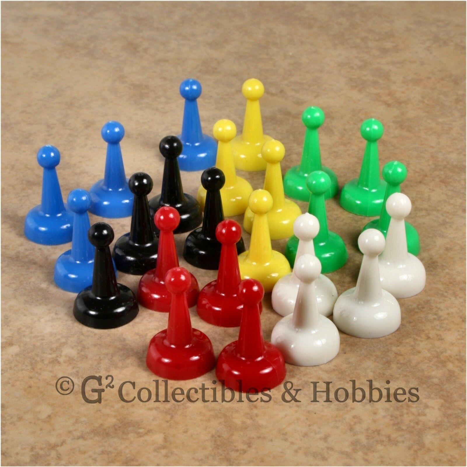 NEW Set of 60 Standard Board Game Pawns Playing Pieces - 6 Colors