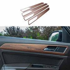 For Volkswagen Atlas 2018-23 Peach Wood Grain Inner Door Panel Bezel Cover Trim