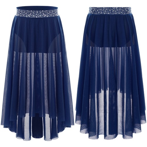 Kids Girls Dancewear Tutu Skirt Latin Outfit Modern Contemporary Gymnastics - Picture 29 of 93